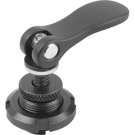 Kipp Eccentric Clamping Module D1=M15X1, Form:E Steel, Black, Comp:Aluminum, Comp:Black K0754.41150706